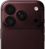 iPhone 18 Pro i fargen burgunder vist bakfra, med 48 MP hovedkamera med variabel blenderåpning