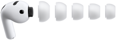 AirPods Pro 3 vises med silikonplugger i fem størrelser.