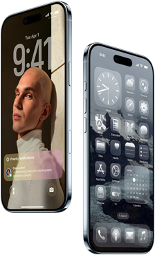 To iPhone Air, fra forsiden, fra siden, slank profil, låst skjerm, og Hjem-skjerm